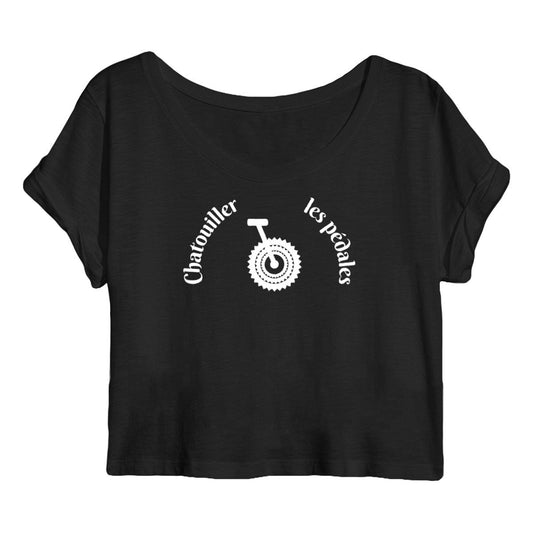 T shirt CROP TOP BIO Chatouiller les pédales 